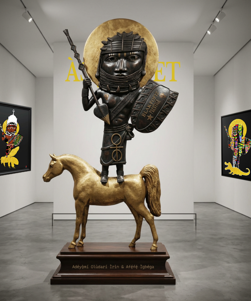 BRONZE Òrìṣà-Ìbẹrẹ̀ Alábàáṣepọ̀ & Ẹlẹ́dàá-Ayé. création ÀṢẸKEMET. galerie Maison FOFIZ.