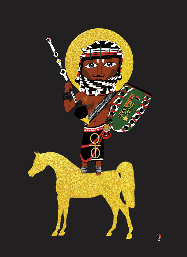 Print guerrier totémique Adéyọ̀mí Olùdarí-Ìrìn & Afẹ́fẹ́-Ìgbéga