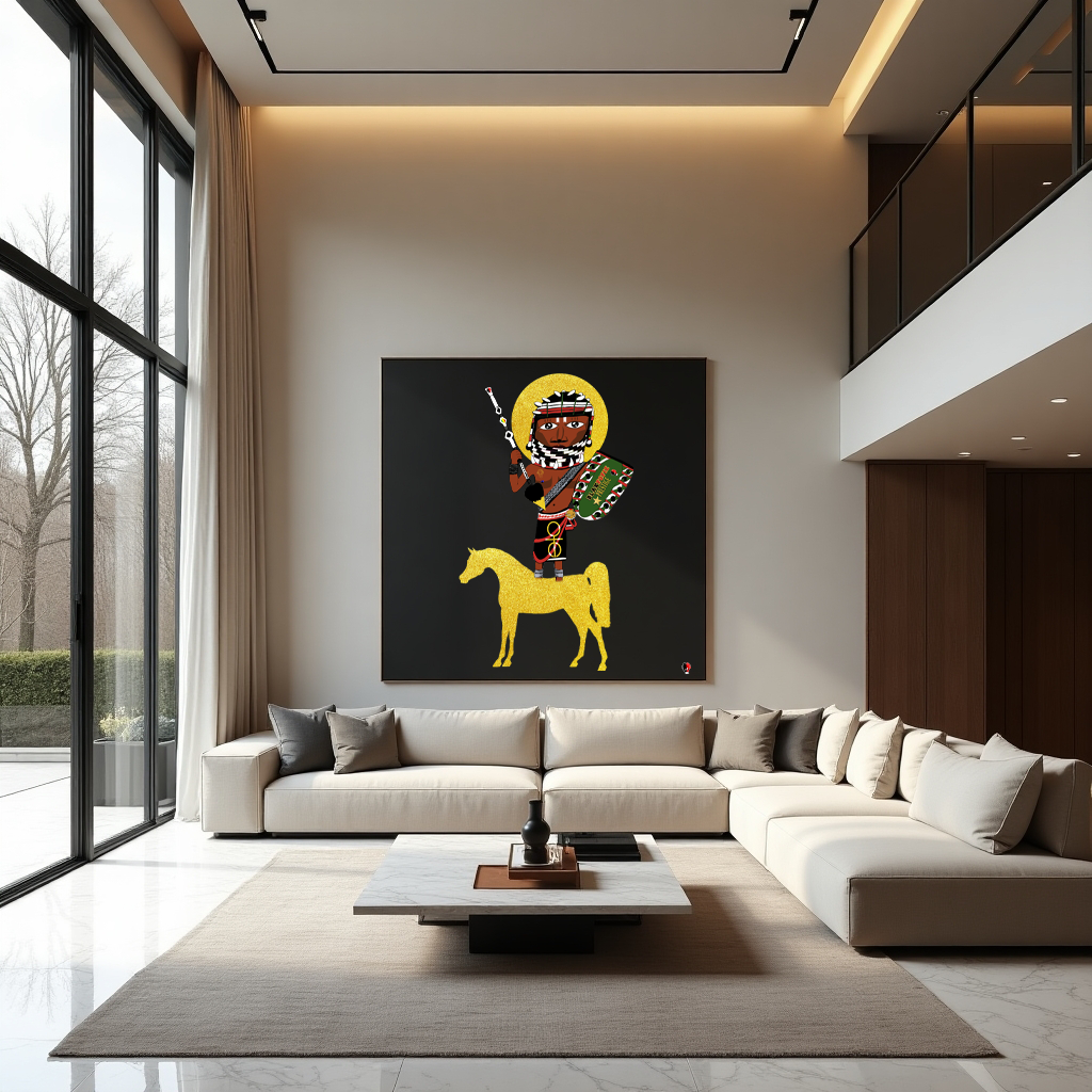 galerie Maison FOFIZ tailles des prints guerrier totémique Adéyọ̀mí Olùdarí-Ìrìn & Afẹ́fẹ́-Ìgbéga